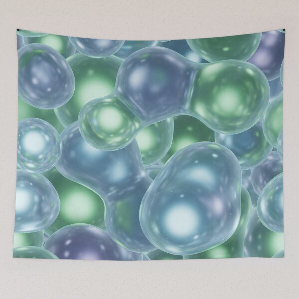 Item preview, Aqua & Mint Glass Bubbles – Soft 3D Abstract designed and sold by Kaleidoscope Print.