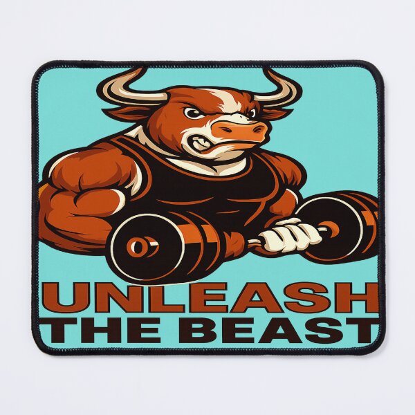Item preview, Angry Hereford Bull Pulling Dumbbell in Vest designed and sold by nigejohn.