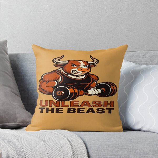 Item preview, Angry Hereford Bull Pulling Dumbbell in Vest designed and sold by nigejohn.
