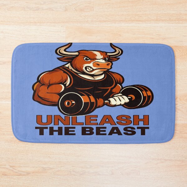Item preview, Angry Hereford Bull Pulling Dumbbell in Vest designed and sold by nigejohn.
