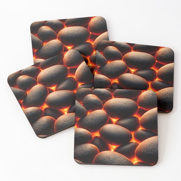 Item preview, Hot Stone Glow – Lava Ember Pebbles Abstract Texture designed and sold by Kaleidoscope Print.