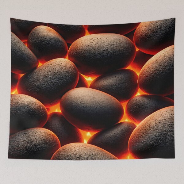 Item preview, Hot Stone Glow – Lava Ember Pebbles Abstract Texture designed and sold by Kaleidoscope Print.
