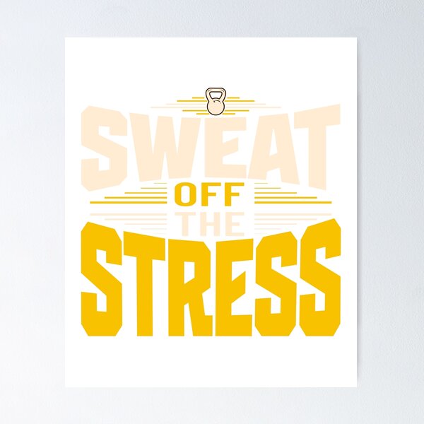 Item preview, Sweat Off The Stress - Motivational Kettlebell Fitness Typography designed and sold by Abaseen.