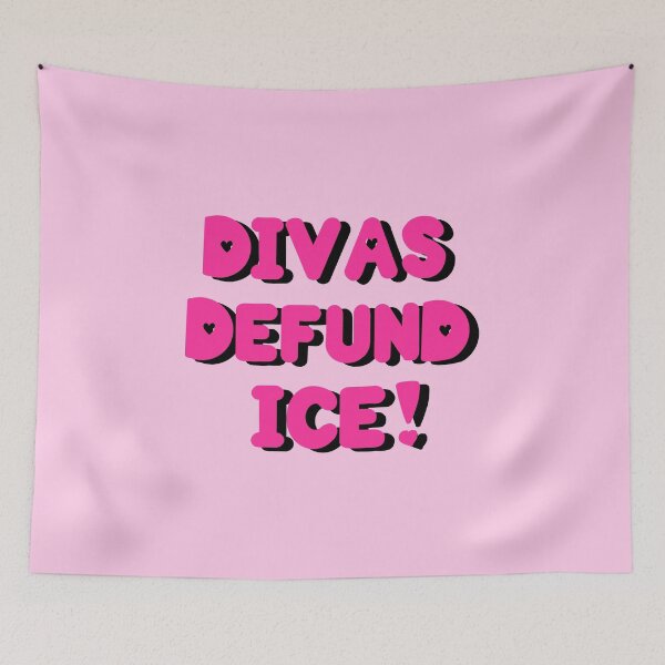 Item preview, Divas Defund ICE! - Pink Bubble Letter Print designed and sold by DesignsByADiva.
