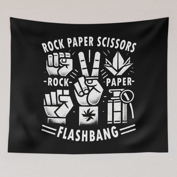 Item preview, Rock Paper Scissors Flashbang – Gamer Humor FPS Meme Design designed and sold by OlizaPrint.