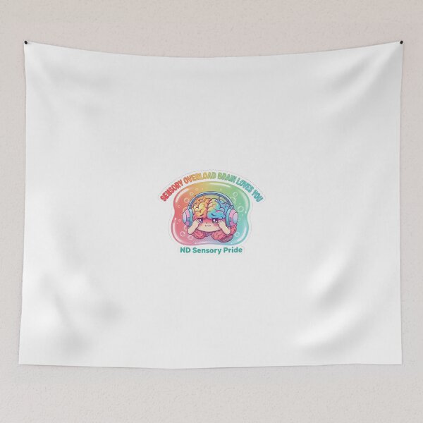 Item preview, Sensory Overload Brain Loves You ND Pride Sticker designed and sold by OrikuStudio.
