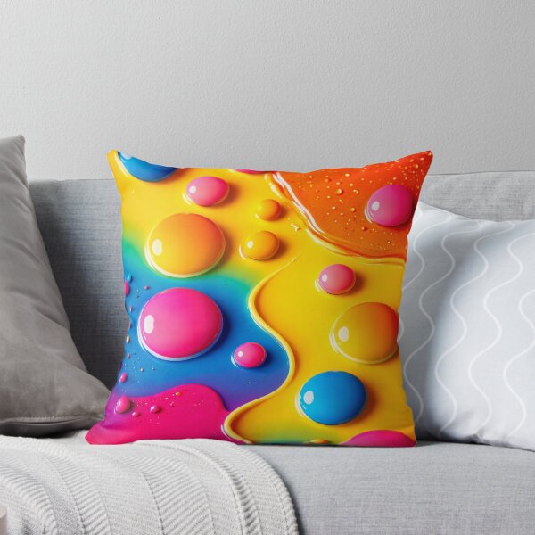 Item preview, Rainbow Candy Drops – Glossy Neon Liquid Abstract designed and sold by Kaleidoscope Print.