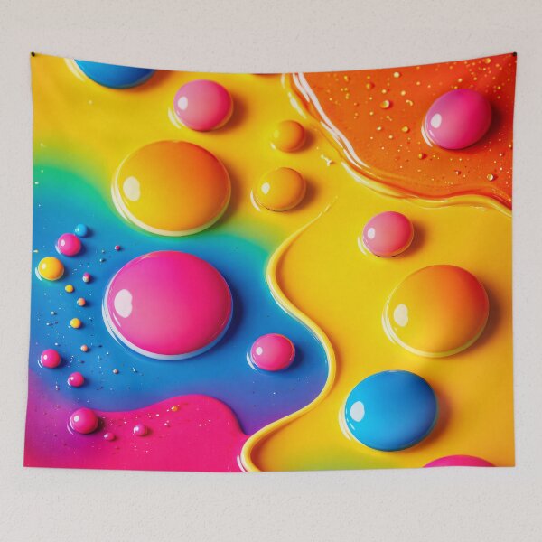 Item preview, Rainbow Candy Drops – Glossy Neon Liquid Abstract designed and sold by Kaleidoscope Print.