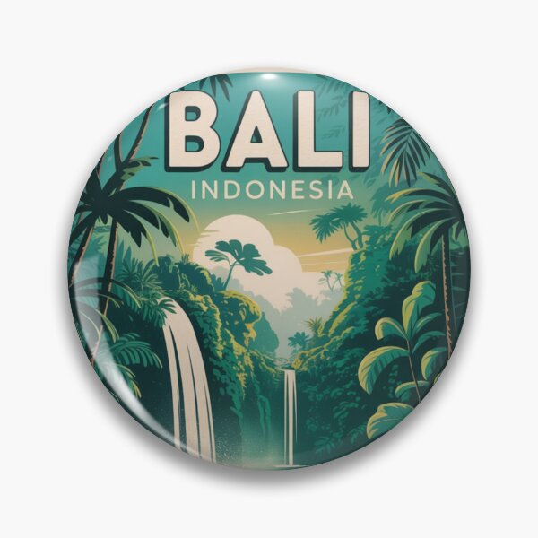 Item preview, Bali Indonesia Travel Poster – Hidden Waterfalls Paradise Wall Art designed and sold by Timeless Design.