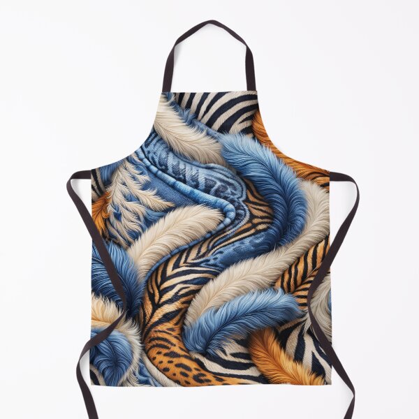 Item preview, Safari Fur Collage – Zebra, Tiger & Leopard in Blue Tones designed and sold by Kaleidoscope Print.