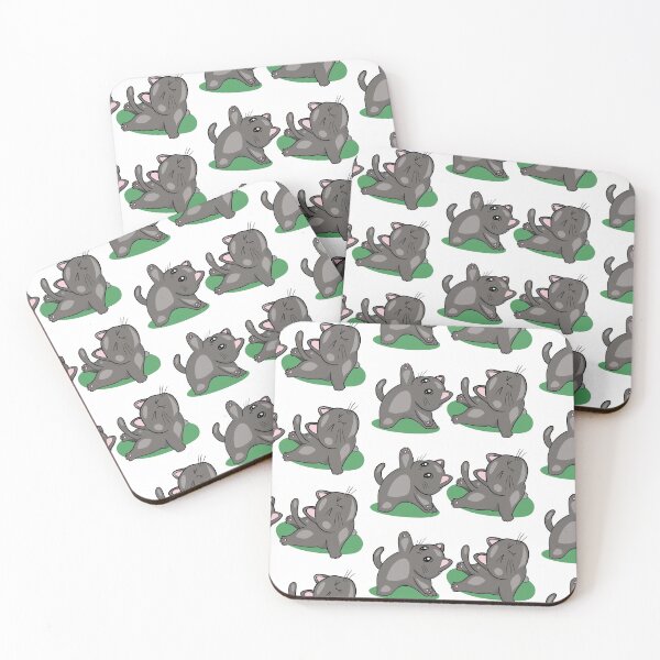 Item preview, Funny Yoga Cats - Cute Grey Kittens Doing Stretching Exercises and Poses designed and sold by LYAN-STORE.