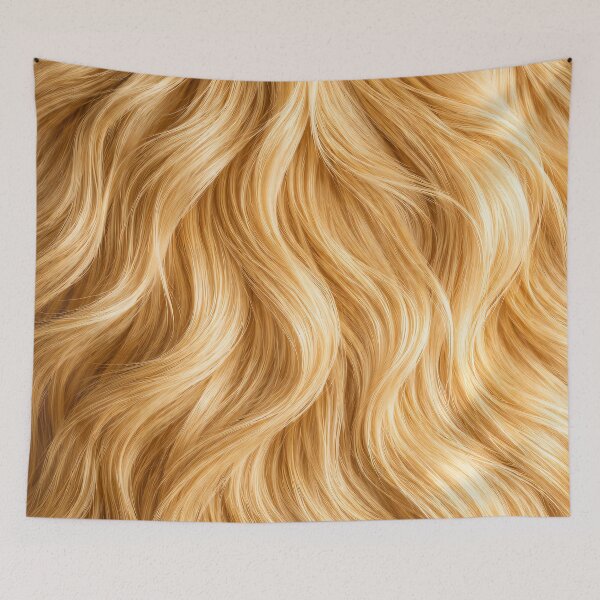 Item preview, Golden Blonde Waves – Realistic Hair Texture Abstract designed and sold by Kaleidoscope Print.