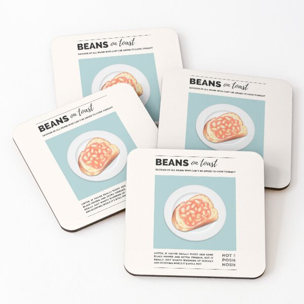 Item preview, Café food art kitchen poster - Beans on toast designed and sold by oyptjewellery.
