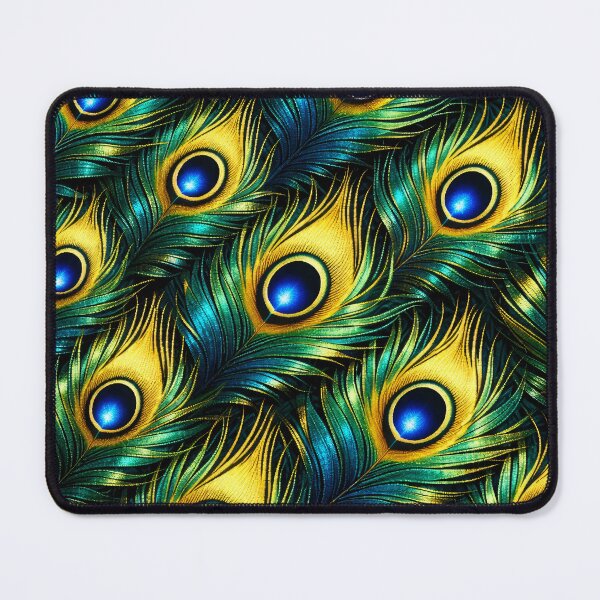 Item preview, Emerald Peacock Feathers – Blue Eye Jewel Pattern designed and sold by Kaleidoscope Print.