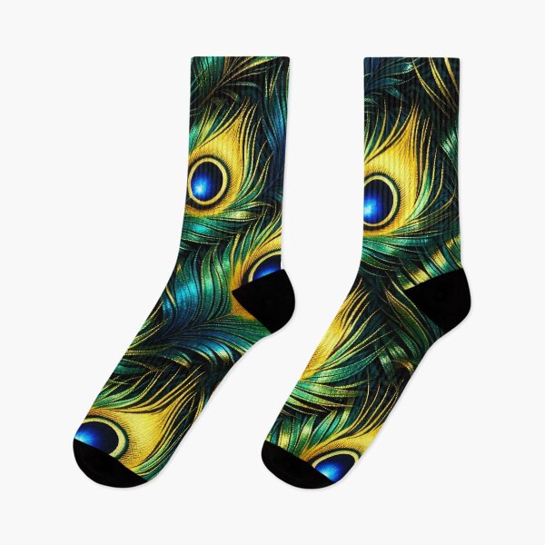 Item preview, Emerald Peacock Feathers – Blue Eye Jewel Pattern designed and sold by Kaleidoscope Print.