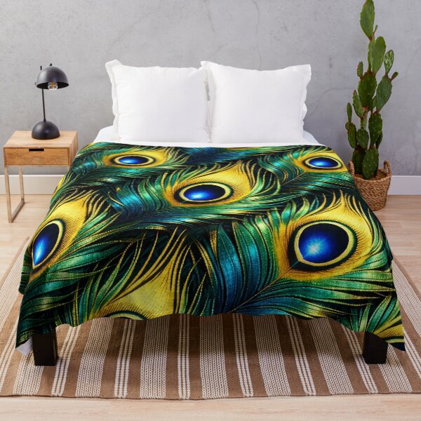 Item preview, Emerald Peacock Feathers – Blue Eye Jewel Pattern designed and sold by Kaleidoscope Print.