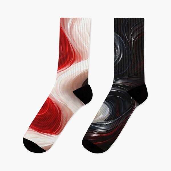 Item preview, Red White Black Liquid Waves – Glossy Abstract Flow designed and sold by Kaleidoscope Print.