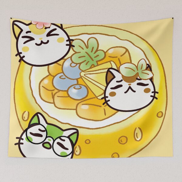 Item preview, Cute Kawaii Cats and Japanese Cheese Tart designed and sold by Kanniax.