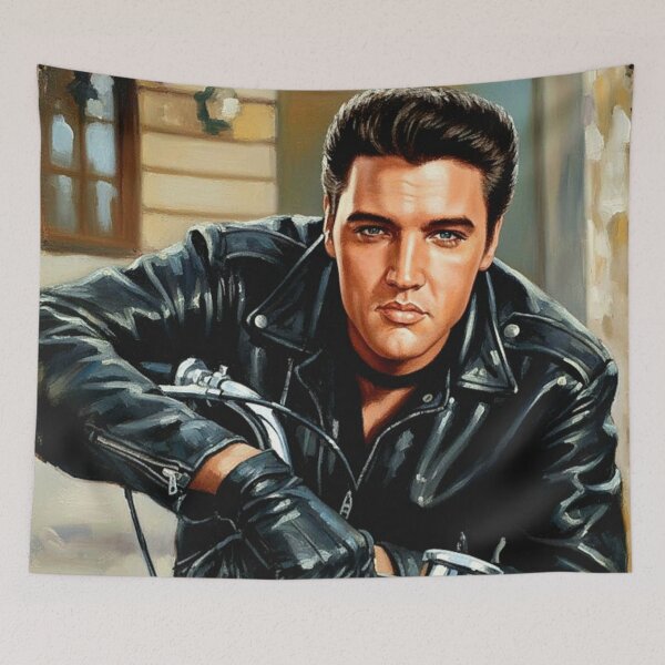 Item preview, Midnight Rider: Elvis Presley Iconic Biker Portrait Art designed and sold by Art's Diner.