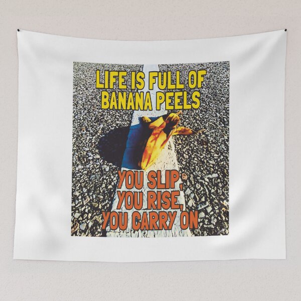 Item preview, Life Is Full of Banana Peels – Motivational Poster designed and sold by A Migo Design.