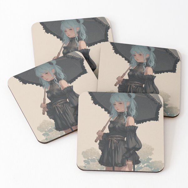 Item preview, Gothic Hydrangea – Blue Hair Girl with Umbrella designed and sold by A-VN STUDIOS.