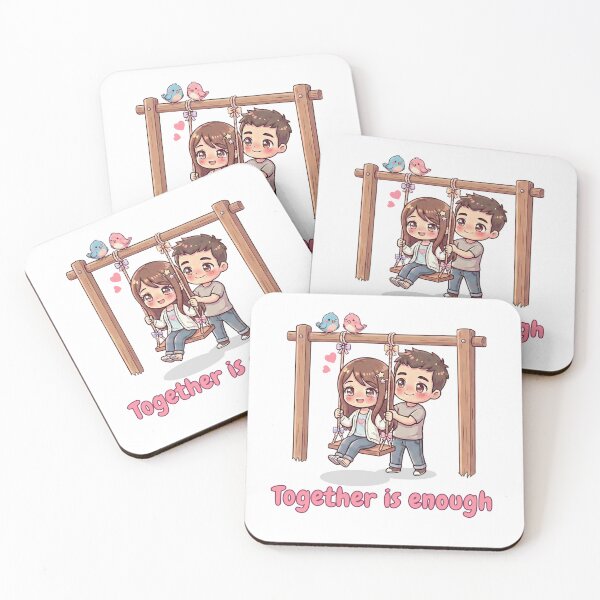 Item preview, Together Is Enough – Cute Couple Swing Illustration | Everyday Love Romantic Art designed and sold by Beeform.