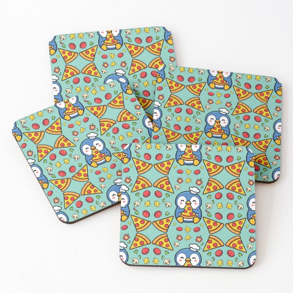 Item preview, Cute Penguin Eating Pizza Seamless Pattern Art designed and sold by DGtaLrtcom.