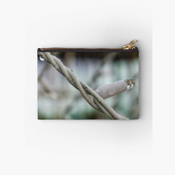 Item preview, Close-Up Of Wet Barbed Wire With Water Droplets In Outdoor Industrial Setting designed and sold by Nmallia.