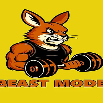 Artwork thumbnail, Angry Rabbit Gym Beast Mode Design by nigejohn