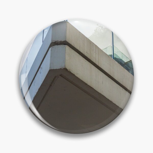 Item preview, Modern Concrete Building Corner With Glass Railing Against Sky Backdrop, Dramatic Perspective View, Architectural Detail designed and sold by Nmallia.