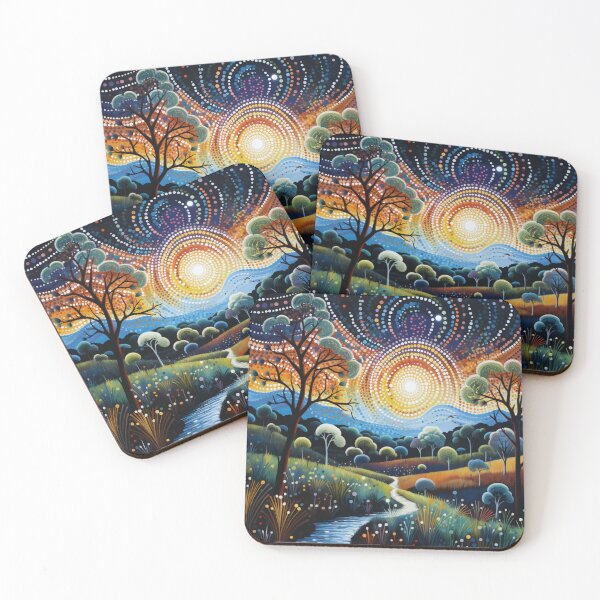 Item preview, Aboriginal Inspired Art - Dawn in the Daintree Rainforest designed and sold by GrinGalore.