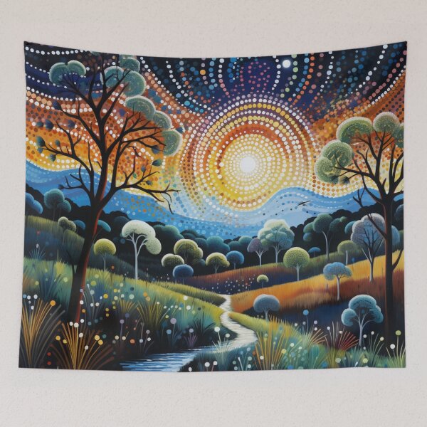 Item preview, Aboriginal Inspired Art - Dawn in the Daintree Rainforest designed and sold by GrinGalore.