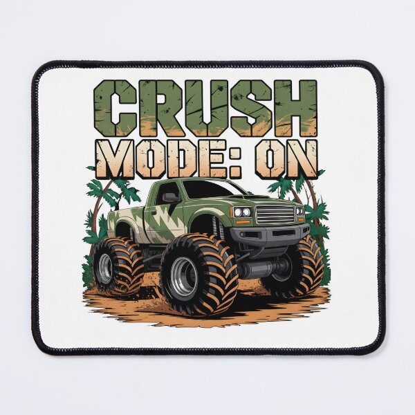 Item preview, Crush Mode On Camo Monster Truck Off Road designed and sold by Happy'CLICK'.
