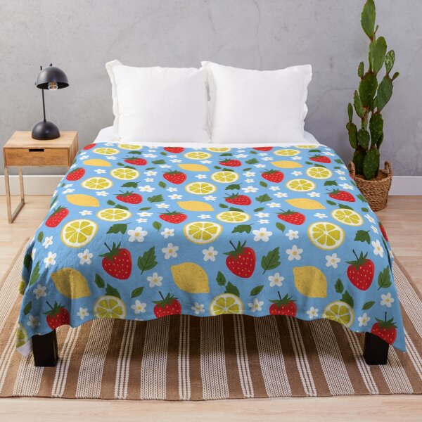 Item preview, Strawberry Daisy Lemon Seamless Pattern Floral Fruit Background Cute Cottagecore Repeat designed and sold by FRH Design ⭐⭐⭐⭐⭐.