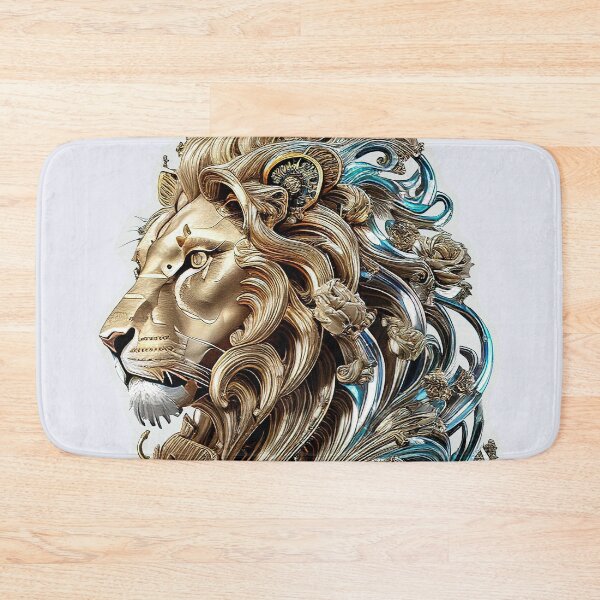 Item preview, Gold Lion Head – Regal King Lion Sculpture Style Artwork designed and sold by artelligens.