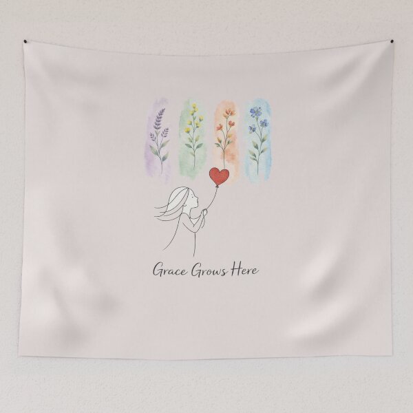 Item preview, Grace Grows Here T-Shirt – Floral Minimal Aesthetic Art Tee designed and sold by KDesignCrafts.