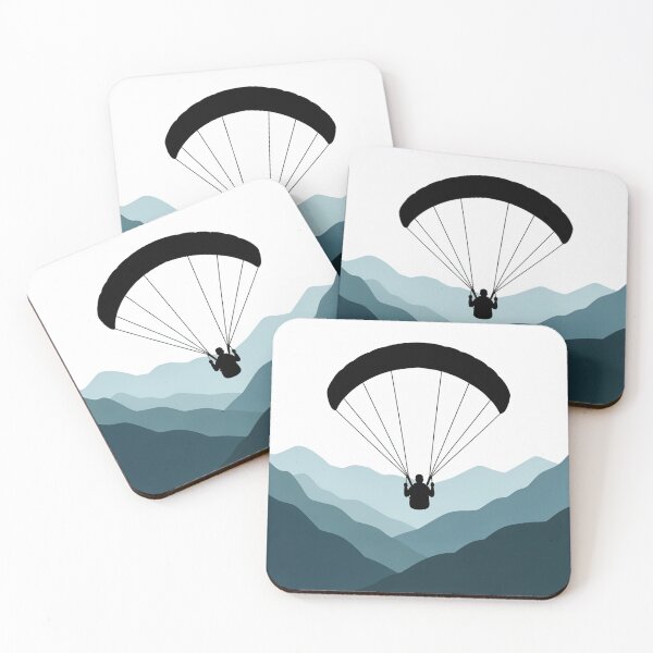 Item preview, Paragliding Over Mountains – Minimalist Adventure Landscape Art designed and sold by myforestfog.