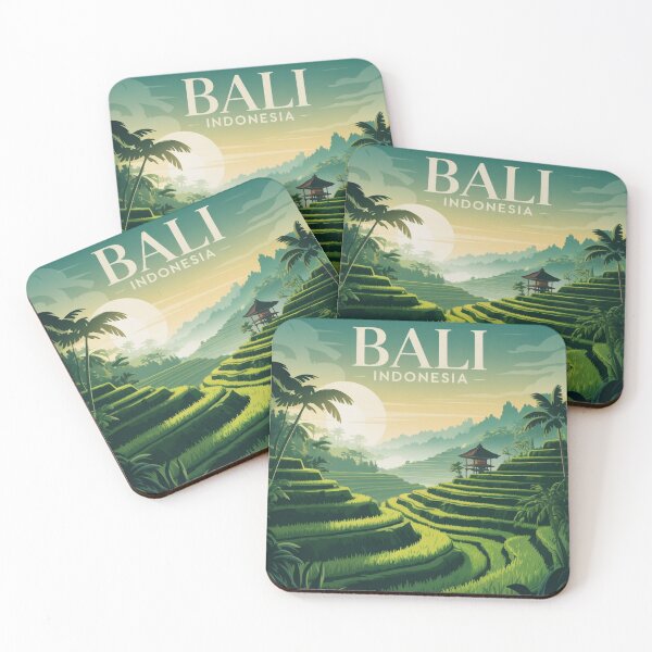 Item preview, Bali Indonesia Ubud Rice Terraces – Vintage Travel Poster Wall Art designed and sold by Timeless Design.