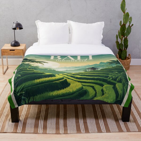 Item preview, Bali Indonesia Ubud Rice Terraces – Vintage Travel Poster Wall Art designed and sold by Timeless Design.