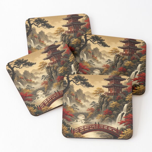 Item preview, Autumn Pagoda Moon Bridge Scene designed and sold by athanasioungr.