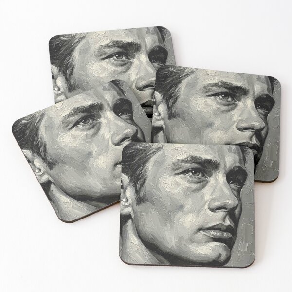 Item preview, The Gaze of a Rebel: James Dean Monochrome Impasto Art designed and sold by Art's Diner.