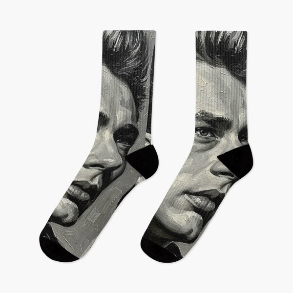 Item preview, The Gaze of a Rebel: James Dean Monochrome Impasto Art designed and sold by Art's Diner.