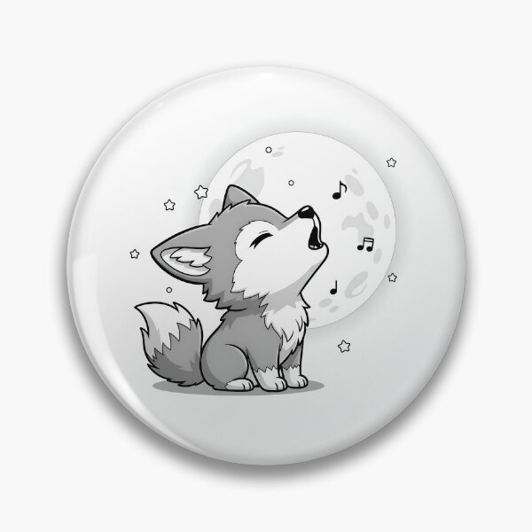 Item preview, Adorable Chibi Wolf Howling at Moon designed and sold by avwear.