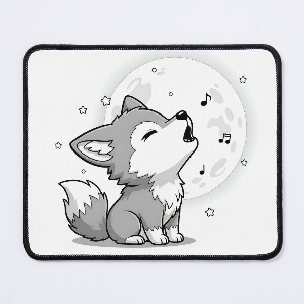 Item preview, Adorable Chibi Wolf Howling at Moon designed and sold by avwear.