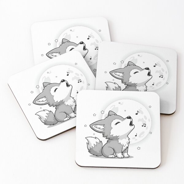 Item preview, Adorable Chibi Wolf Howling at Moon designed and sold by avwear.