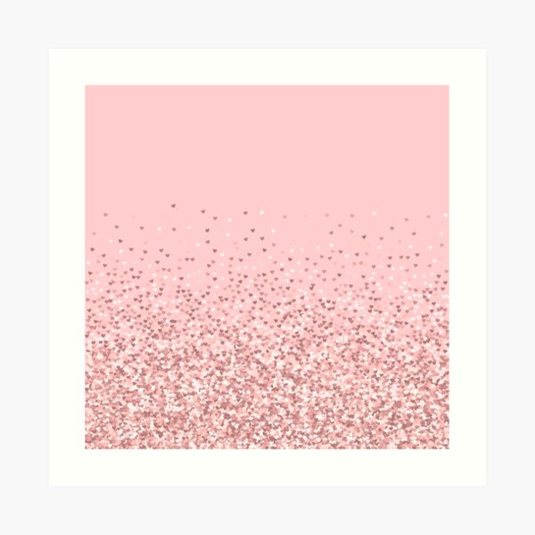 Blush Pink Ombre Glitter Art Print For Sale By Newburyboutique Redbubble 