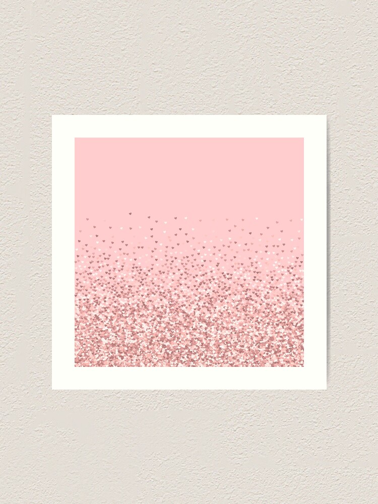 Blush Pink Ombre Glitter Art Print For Sale By Newburyboutique Redbubble 