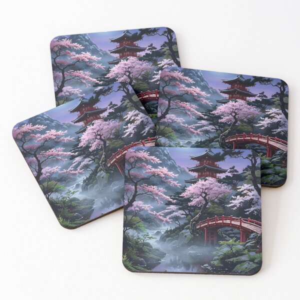 Item preview, Moonlit Pagoda Cherry Blossom Scene designed and sold by athanasioungr.