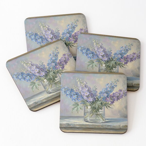 Item preview, Blue & Lavender Floral Still Life – Elegant Gold Frame Canvas Botanical Wall Art designed and sold by DesignAnother.