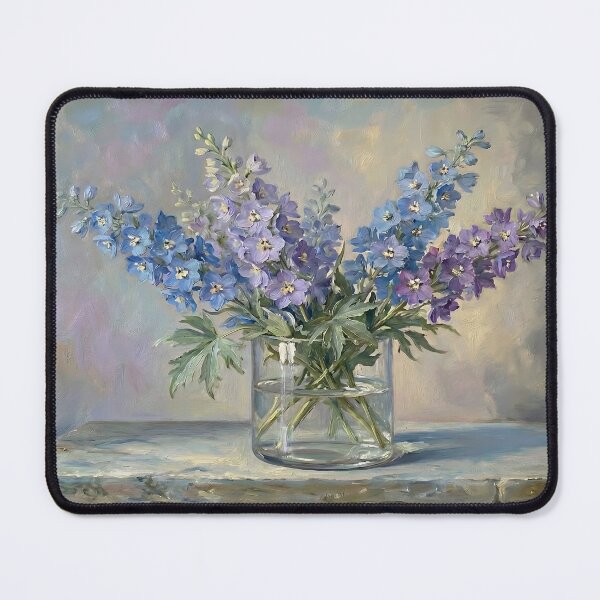 Item preview, Blue & Lavender Floral Still Life – Elegant Gold Frame Canvas Botanical Wall Art designed and sold by DesignAnother.